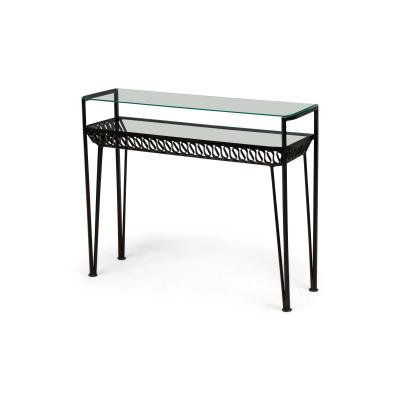 Maurizio Tempestini Maurizio Tempestini for Salterini Mid Century Black Metal Ribbon Console Table