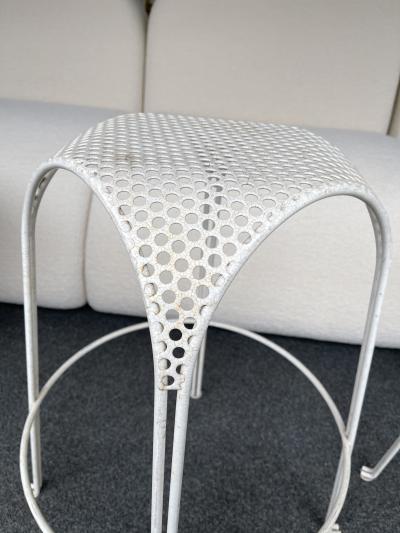 Maurizio Tempestini Pair of Bar Stools Metal Perforated by Maurizio Tempestini Italy 1950s