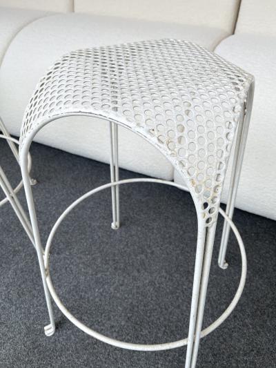 Maurizio Tempestini Pair of Bar Stools Metal Perforated by Maurizio Tempestini Italy 1950s