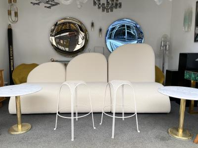 Maurizio Tempestini Pair of Bar Stools Metal Perforated by Maurizio Tempestini Italy 1950s