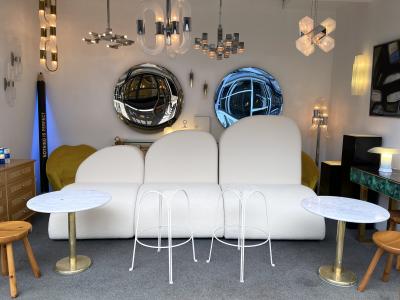 Maurizio Tempestini Pair of Bar Stools Metal Perforated by Maurizio Tempestini Italy 1950s