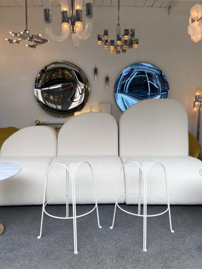 Maurizio Tempestini Pair of Bar Stools Metal Perforated by Maurizio Tempestini Italy 1950s