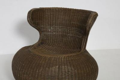 Maurizio Tempestini Pair of Mid Century Italian Wicker Armchairs
