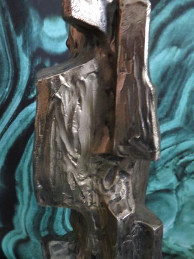 Maurizio Tempestini Pair of Tall Sculptural Bronze Brutalist Table Lamps Maurizio Tempestini Laurel