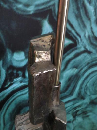 Maurizio Tempestini Pair of Tall Sculptural Bronze Brutalist Table Lamps Maurizio Tempestini Laurel