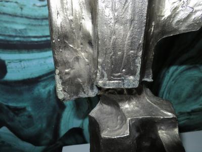 Maurizio Tempestini Pair of Tall Sculptural Bronze Brutalist Table Lamps Maurizio Tempestini Laurel