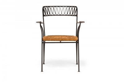 Maurizio Tempestini Set of 6 Maurizio Tempestini for Salterini Black Metal Ribbon Dining Chairs