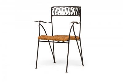 Maurizio Tempestini Set of 6 Maurizio Tempestini for Salterini Black Metal Ribbon Dining Chairs