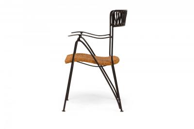 Maurizio Tempestini Set of 6 Maurizio Tempestini for Salterini Black Metal Ribbon Dining Chairs