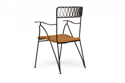 Maurizio Tempestini Set of 6 Maurizio Tempestini for Salterini Black Metal Ribbon Dining Chairs