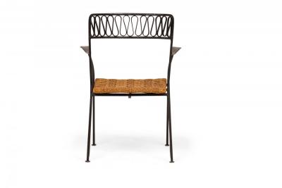 Maurizio Tempestini Set of 6 Maurizio Tempestini for Salterini Black Metal Ribbon Dining Chairs