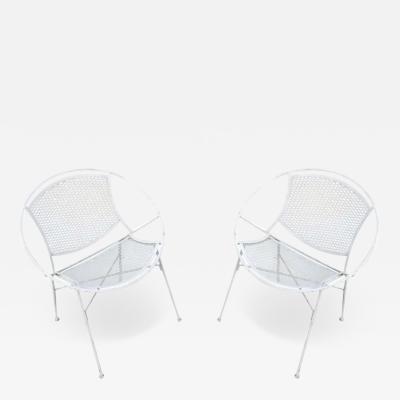 Maurizio Tempestini Set of 8 Restored Tempestini for Salterini Radar White Powder Coated Iron Chairs