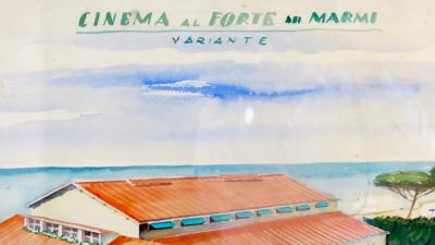 Maurizio Tempestini Watercolors on Paper Cinema Al Forte Dei Marmi Maurizio Tempestini 1939