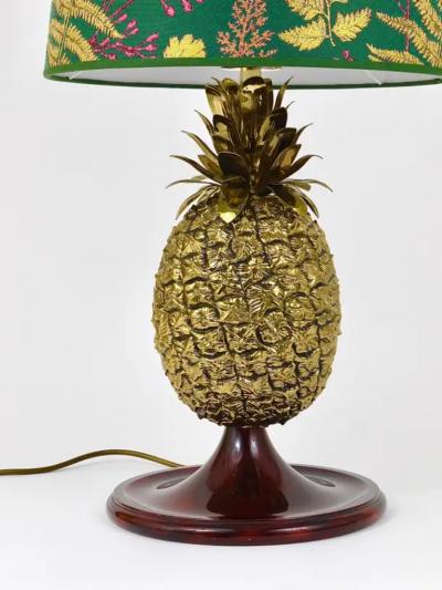 Mauro Manetti Mauro Manetti Hollywood Regency Pineapple Brass Table Lamp Italy 1970s