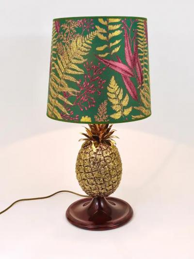 Mauro Manetti Mauro Manetti Hollywood Regency Pineapple Brass Table Lamp Italy 1970s