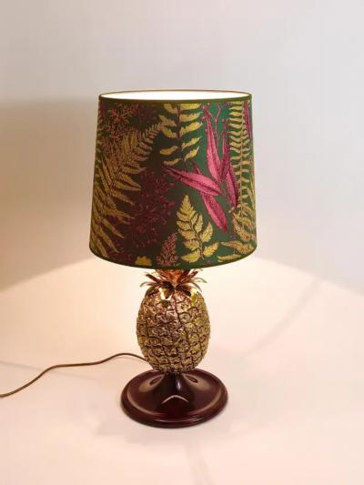Mauro Manetti Mauro Manetti Hollywood Regency Pineapple Brass Table Lamp Italy 1970s