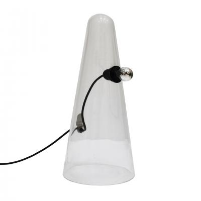 Mauro Marzollo Mushroom Shaped White and Clear Glass Table Lamp Designed by Mauro Marzollo