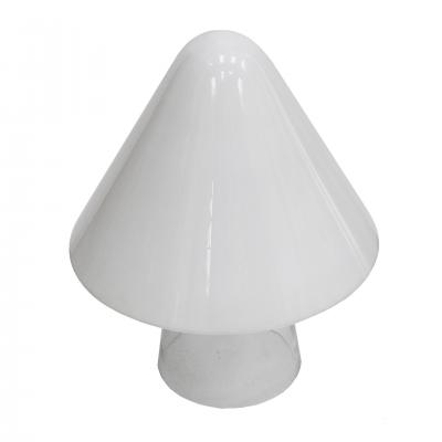 Mauro Marzollo Mushroom Shaped White and Clear Glass Table Lamp Designed by Mauro Marzollo