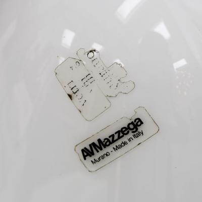 Mauro Marzollo Mushroom Shaped White and Clear Glass Table Lamp Designed by Mauro Marzollo