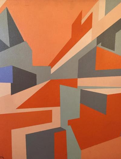 Mauro Reggiani Mauro Reggianni Oil on Canvas Geometric Painting