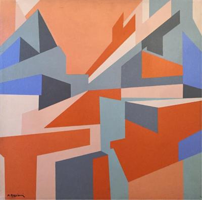 Mauro Reggiani Mauro Reggianni Oil on Canvas Geometric Painting