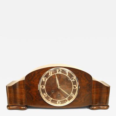 Mauthe Art Deco Walnut Mantel Clock