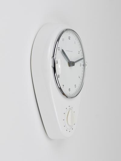 Max Bill Max Bill White Wall Clock Timer Mid Century Modern Junghans Germany 1950s