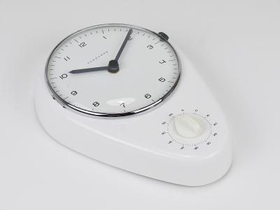 Max Bill Max Bill White Wall Clock Timer Mid Century Modern Junghans Germany 1950s