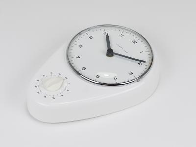 Max Bill Max Bill White Wall Clock Timer Mid Century Modern Junghans Germany 1950s