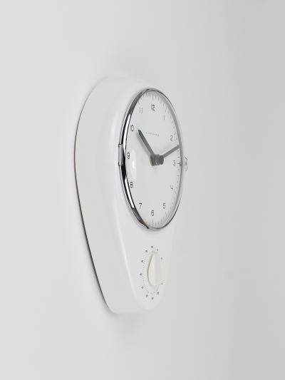 Max Bill Max Bill White Wall Clock Timer Mid Century Modern Junghans Germany 1950s