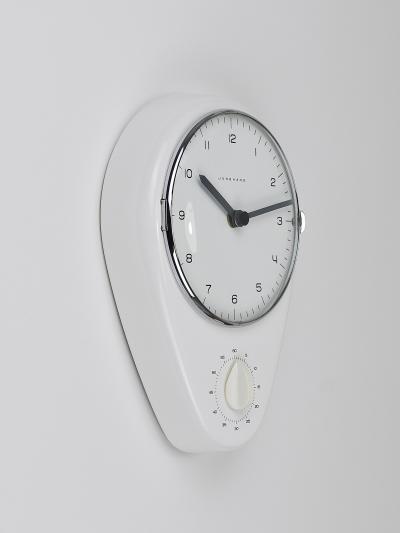 Max Bill Max Bill White Wall Clock Timer Mid Century Modern Junghans Germany 1950s