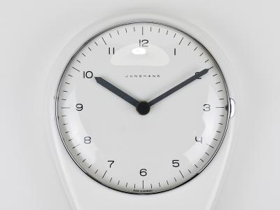 Max Bill Max Bill White Wall Clock Timer Mid Century Modern Junghans Germany 1950s