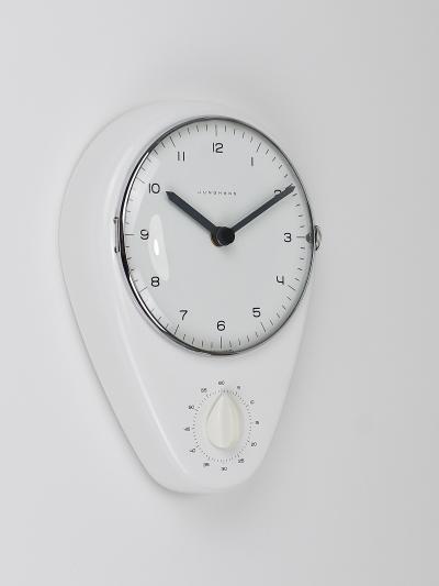 Max Bill Max Bill White Wall Clock Timer Mid Century Modern Junghans Germany 1950s