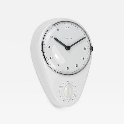 Max Bill Max Bill White Wall Clock Timer Mid Century Modern Junghans Germany 1950s