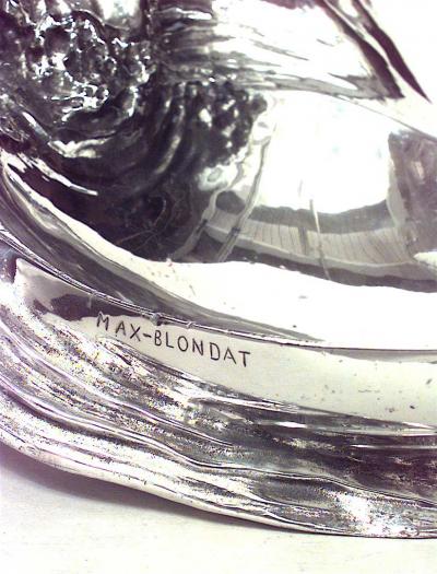 Max Blondat Max Blondat Art Nouveau Silver Plate Centerpiece with Female Figures