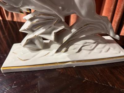 Max Fritz Gazelle Rider Art Deco Porcelain Sculpture Germany circa 1930