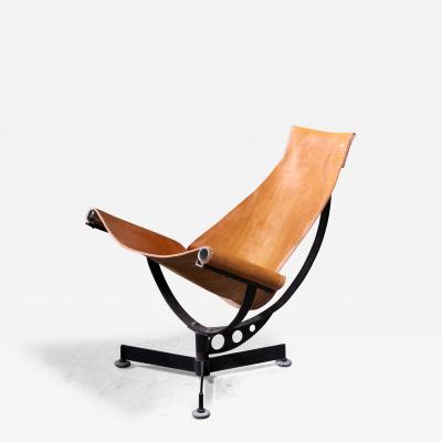 Max Gottschalk Max Gottschalk leather sling lounge chair USA 1960s