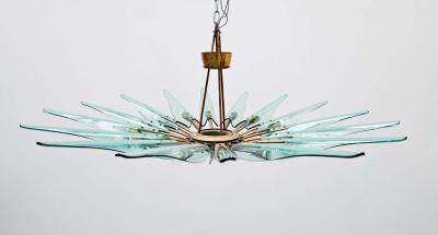 Max Ingrand 1950s Italian Dahlia Chandelier Mod 1563A by Max Ingrand for Fontana Arte