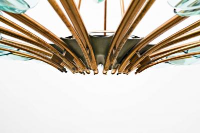 Max Ingrand 1950s Italian Dahlia Chandelier Mod 1563A by Max Ingrand for Fontana Arte