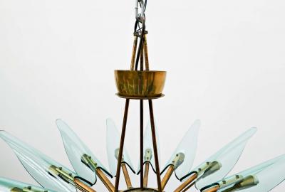 Max Ingrand 1950s Italian Dahlia Chandelier Mod 1563A by Max Ingrand for Fontana Arte