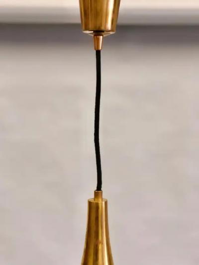 Max Ingrand 2 Italian Mid Century Brass Opaline Glass Pendants Max Ingrand Fontana Arte