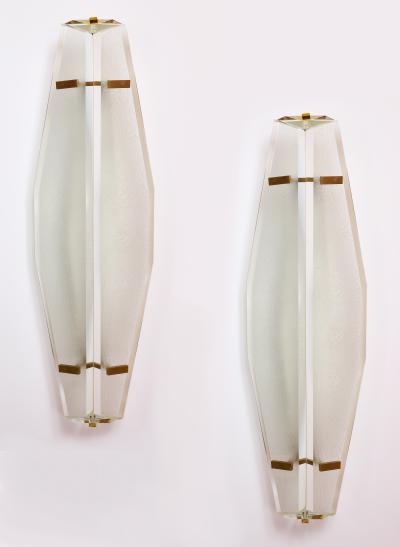 Max Ingrand Exceptional Monumental Pair of Max Ingrand Sconces for Fontana Arte