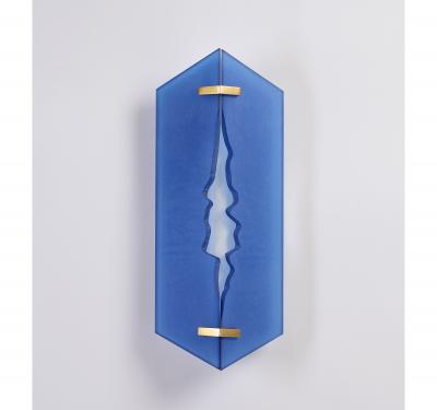 Max Ingrand Fontana Arte Max Ingrand Single Blue Sconce Italy ca 1960