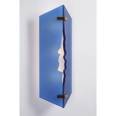Max Ingrand Fontana Arte Max Ingrand Single Blue Sconce Italy ca 1960