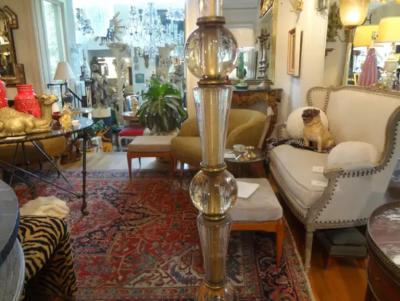 Max Ingrand Italian Fontana Arte Style Glass and Bronze Floor Lamp
