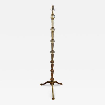 Max Ingrand Italian Fontana Arte Style Glass and Bronze Floor Lamp