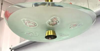 Max Ingrand Italian Glass Flush Mount Chandelier 1748 by Max Ingrand for Fontana Arte 1957