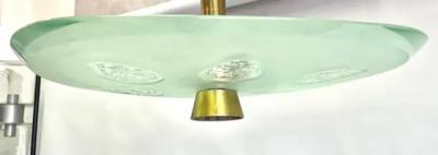 Max Ingrand Italian Glass Flush Mount Chandelier 1748 by Max Ingrand for Fontana Arte 1957