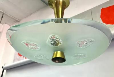Max Ingrand Italian Glass Flush Mount Chandelier 1748 by Max Ingrand for Fontana Arte 1957