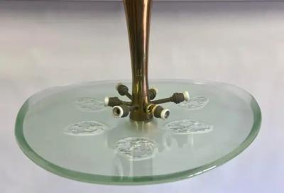 Max Ingrand Italian Glass Flush Mount Chandelier 1748 by Max Ingrand for Fontana Arte 1957